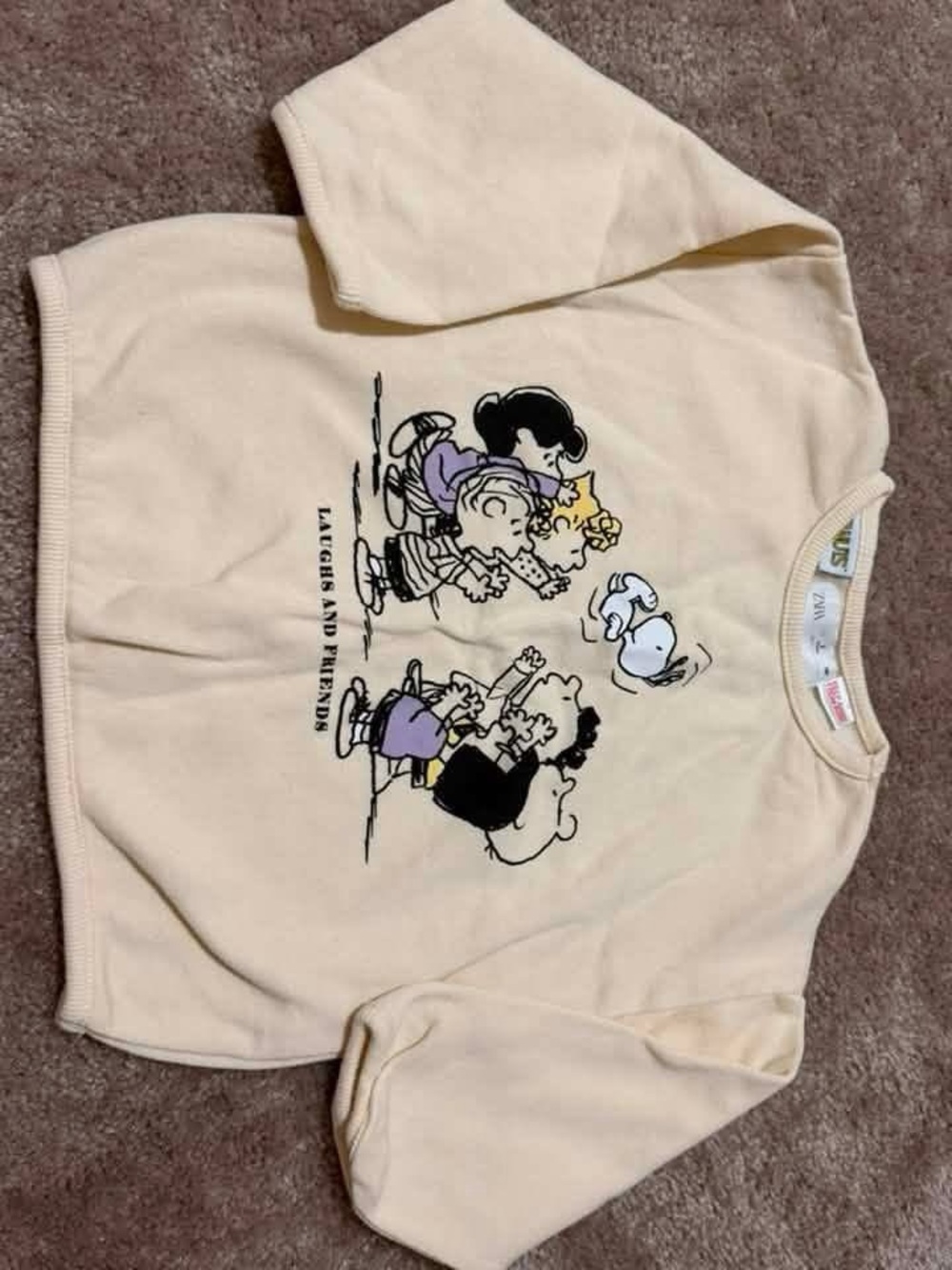 ZARA The Peanuts Sweatshirt - 'Laughs and Friends' 3T